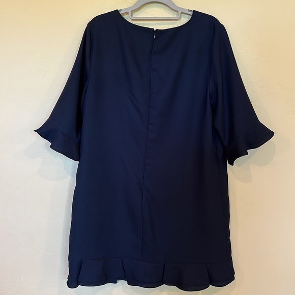 CECE navy blue Kate Ruffle Shift Dress Sz 12 - Picture 12 of 15